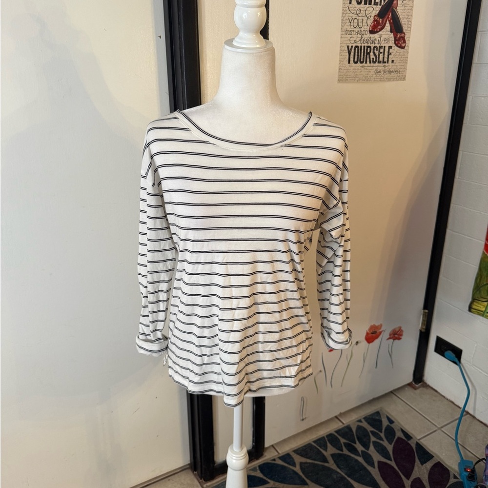 Striped Women's Top - Black and White